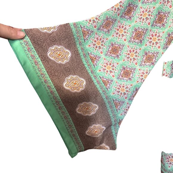 Uncle Frank Womens Boho Tunic Top XS Multicolor Floral & Geometric Print Lightwe - Picture 4 of 5